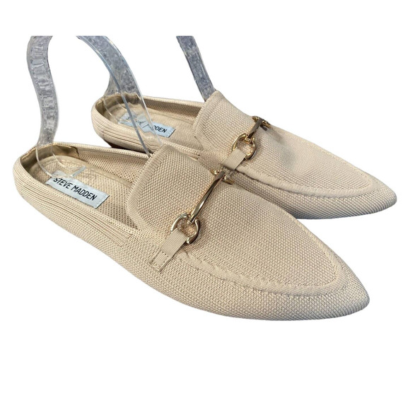 Steve Madden Shoes - Steve Madden Pointed Toe Slip On Flats Slides Womens Size 10 Knit Bit Buckle